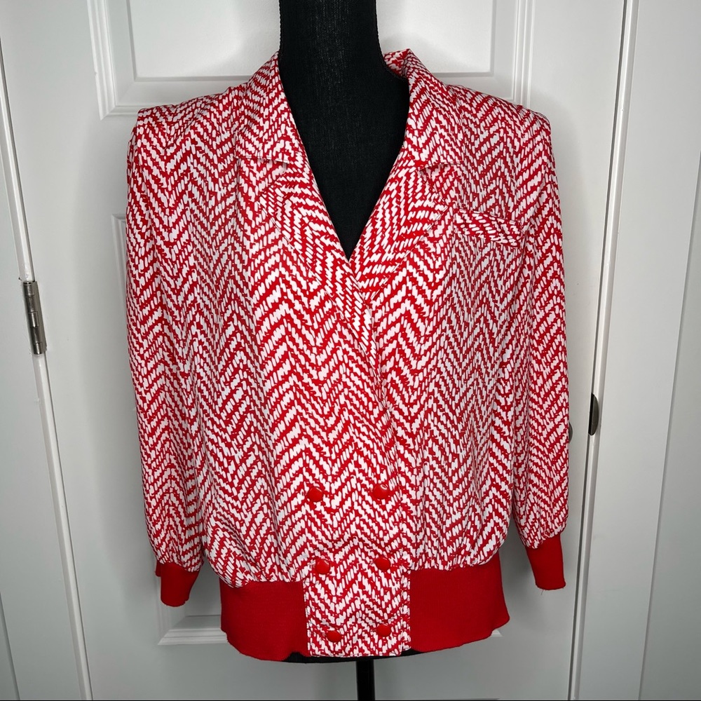 Vintage DG California Red and White Blouse - Picture 2 of 10